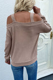 In Vogue & Classy Cold Shoulder Rib-Knit Sweater