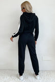 In Vogue & Classy Side Stripe Cropped Hoodie and Jogger Set