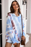 In Vogue & Classy Dropped Sleeve Tie-dye Hoodie with Drawstring